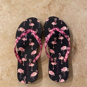 vera bradley flamingo flip flops